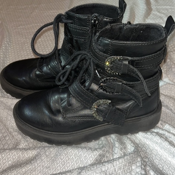 Zara Black Kids Jewel Boots Size 34 - Picture 7 of 15